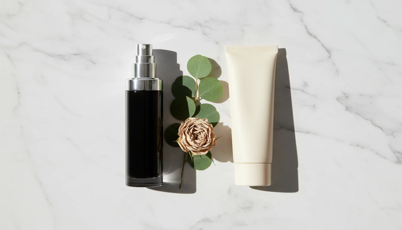 Foundation vs tinted moisturiser side by side on a marble surface — which one is right for you