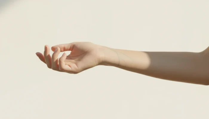 Checking undertone on the inner wrist — the first step to finding the right concealer for your skin tone