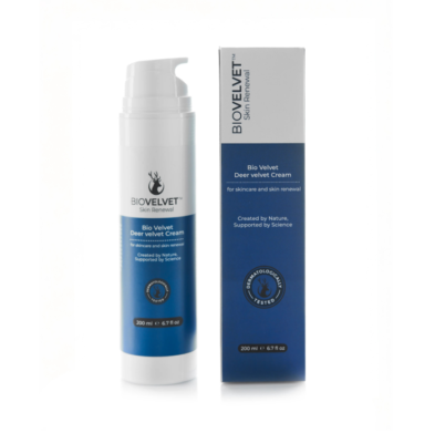 BioVelvet Deer Velvet Cream 200ml with packaging — dermatologically tested niche skincare