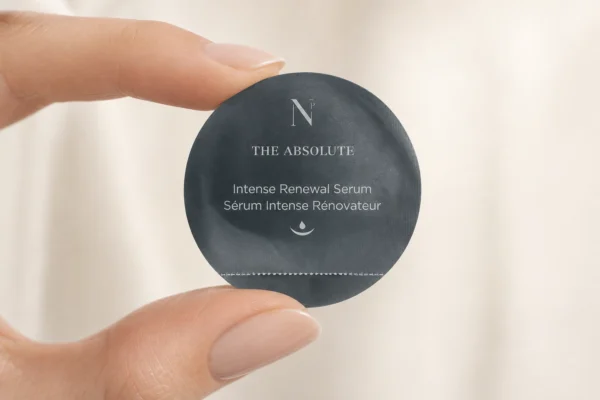 Noble Panacea The Absolute Intense Renewal Serum – Single-dose Active Daily Dose held between fingers