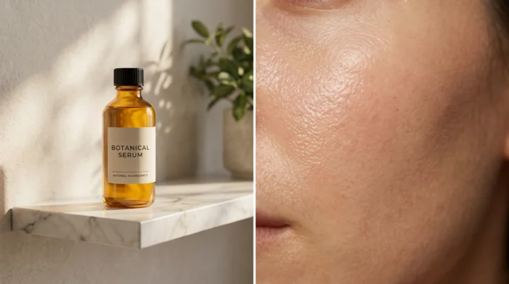 A hyper-realistic close-up of healthy, resilient skin texture, showing the visible results of a balanced microbiome.