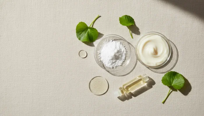 Scientifically backed skincare ingredients including niacinamide, ceramides, hyaluronic acid and centella for barrier repair