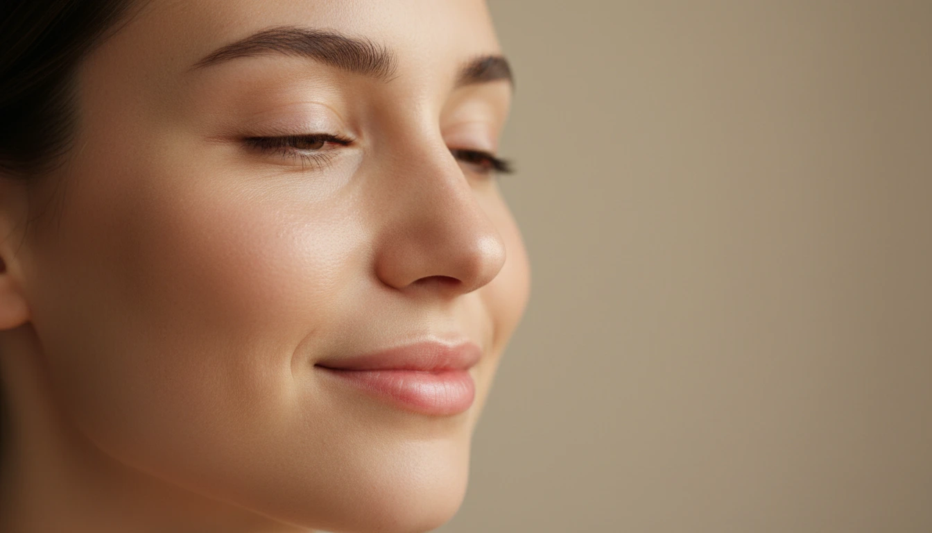 Close-up of luminous healthy skin showing the effects of oxygen and good circulation