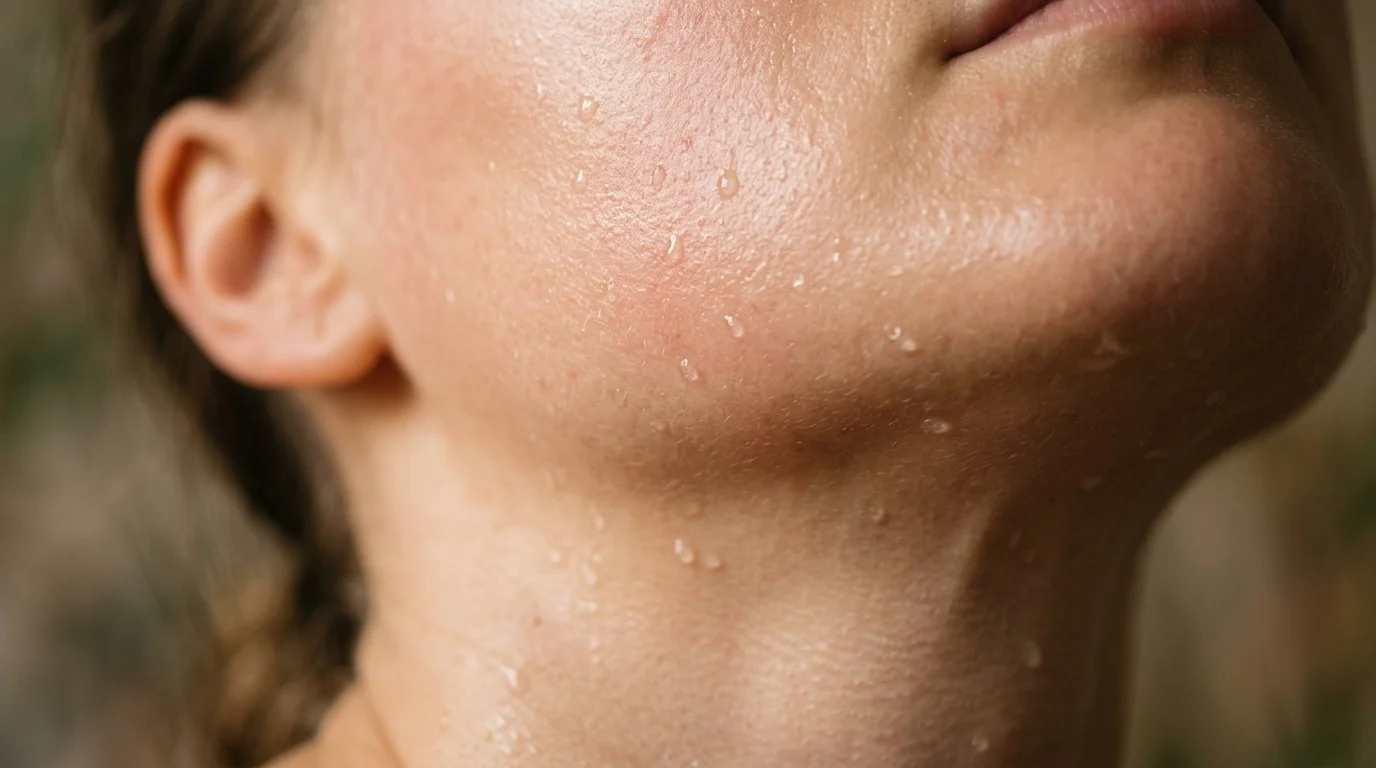 Macro close-up of healthy, hydrated female skin illustrating barrier-first skincare results and the visible effects of microbiome-aware formulation.